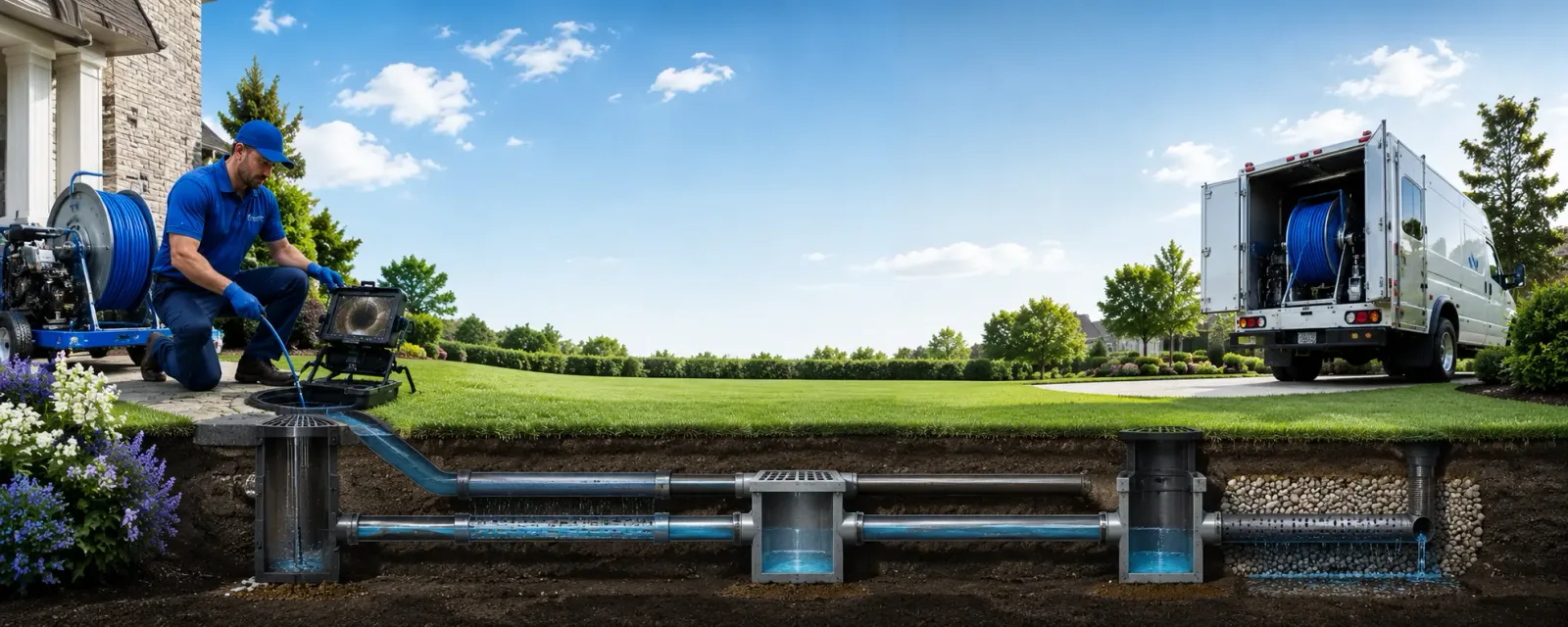 Outdoor drain cleaning information for New Summerfield, TX
